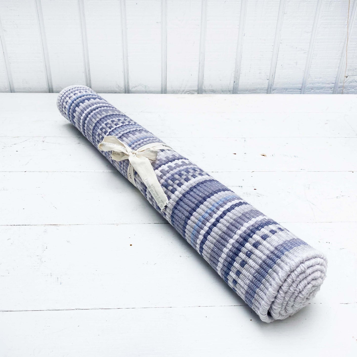 shades of gray and grayish blue stripes cotton rug
