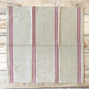 natural cotton napkin with red stripes