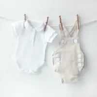 Linen Romper + Onesie Set
