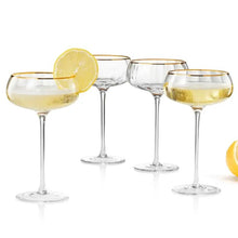 Load image into Gallery viewer, Gold Rim Coupe Glass