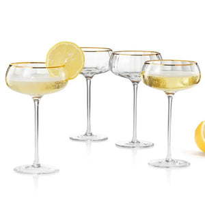 Gold Rim Coupe Glass