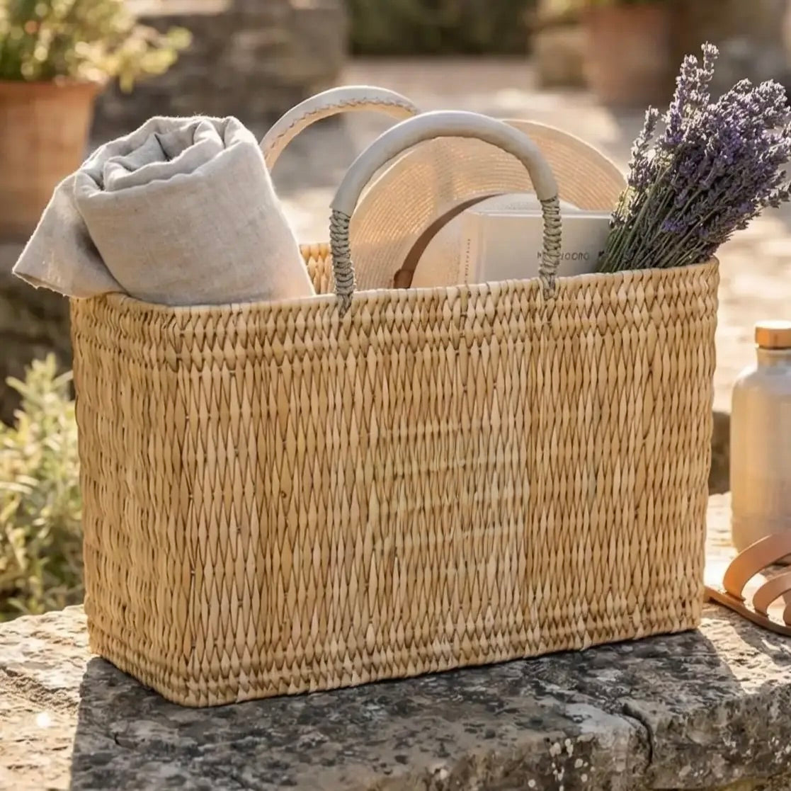 French Market Basket-White
