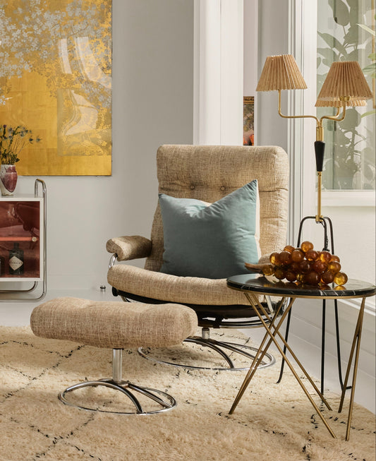 Mid Century Lounge Chair + Ottoman