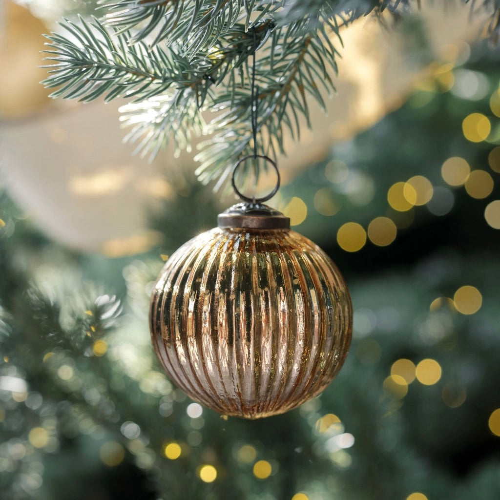 Mercury Ribbed Glass Ornament