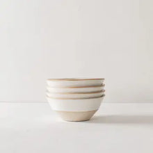 Load image into Gallery viewer, cream colored bowl with natural rim and bottom