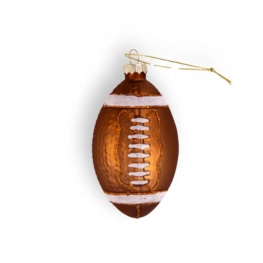 Retro Football Glass Ornament