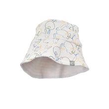 Load image into Gallery viewer, Bucket hat with rabbit pattern on a white background