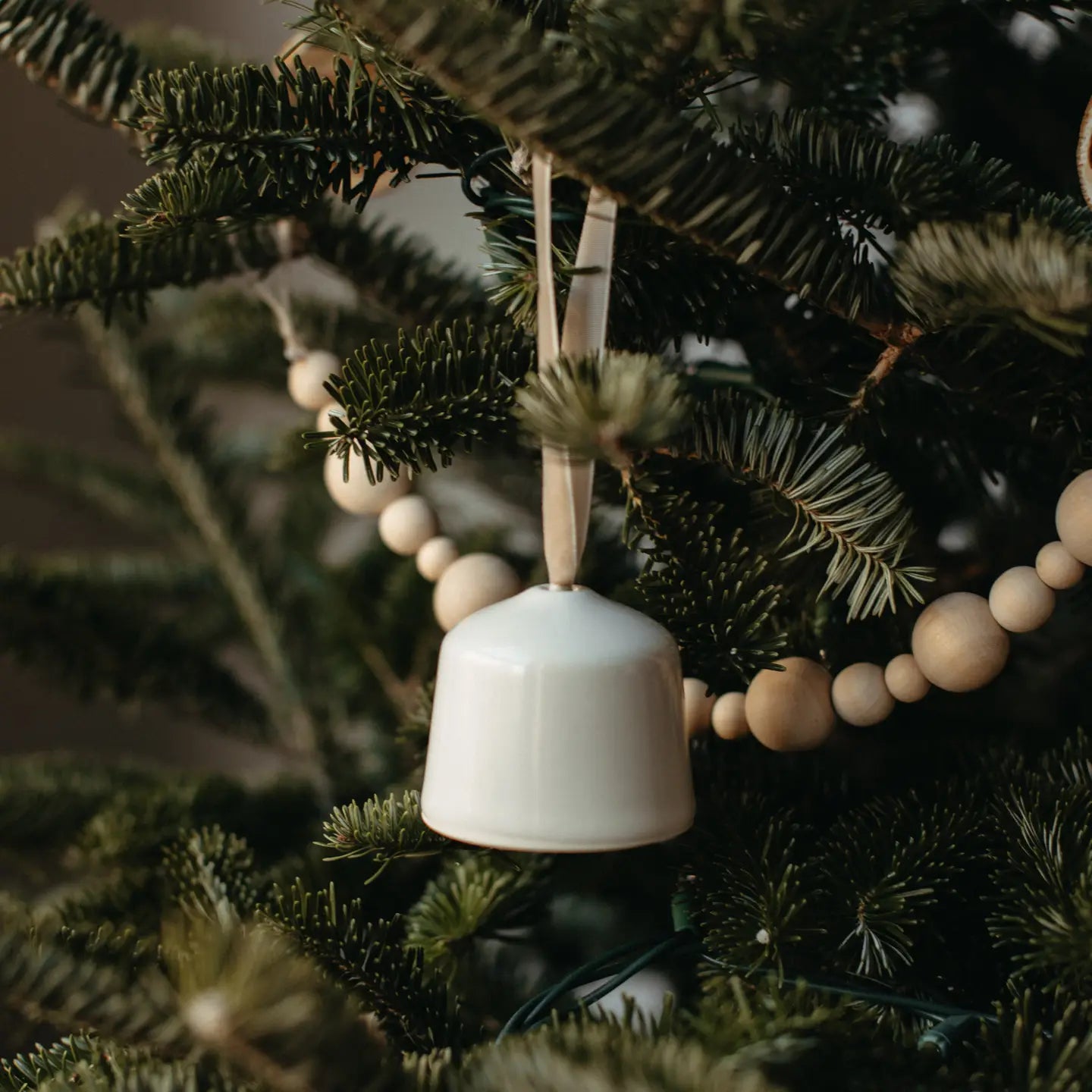 Ivory Porcelain Bell Ornament