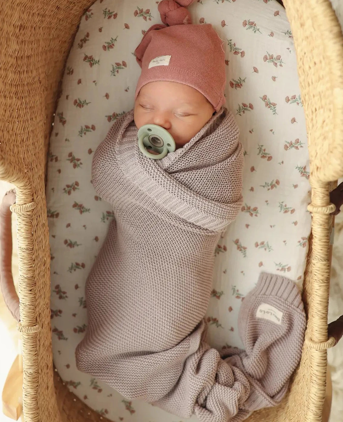 Heritage Organic Cotton Baby Blanket-Lilac