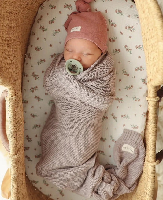 Heritage Organic Cotton Baby Blanket-Lilac