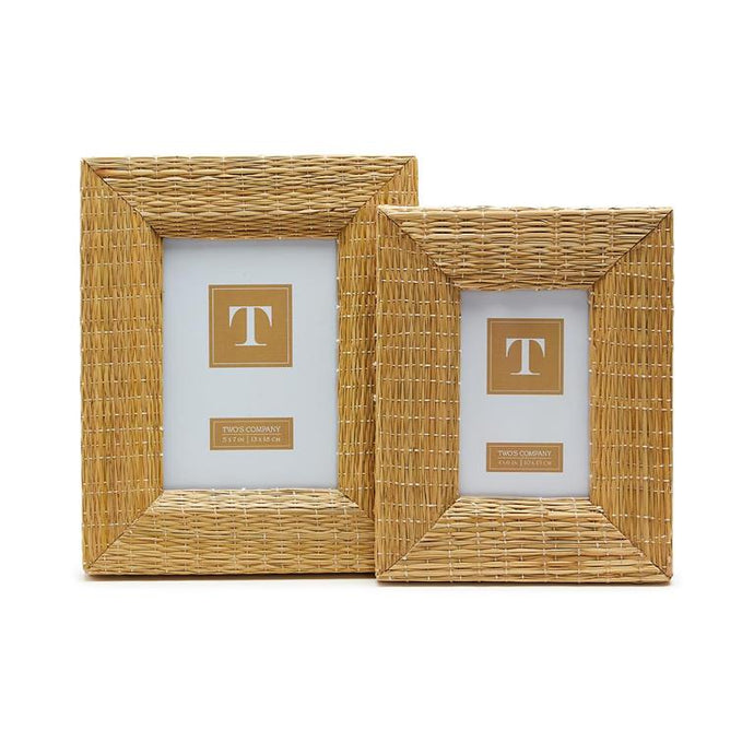 Woven Cane Photo Frame