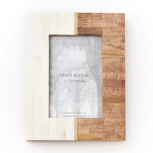 Load image into Gallery viewer, picture frame with half wood and half bone