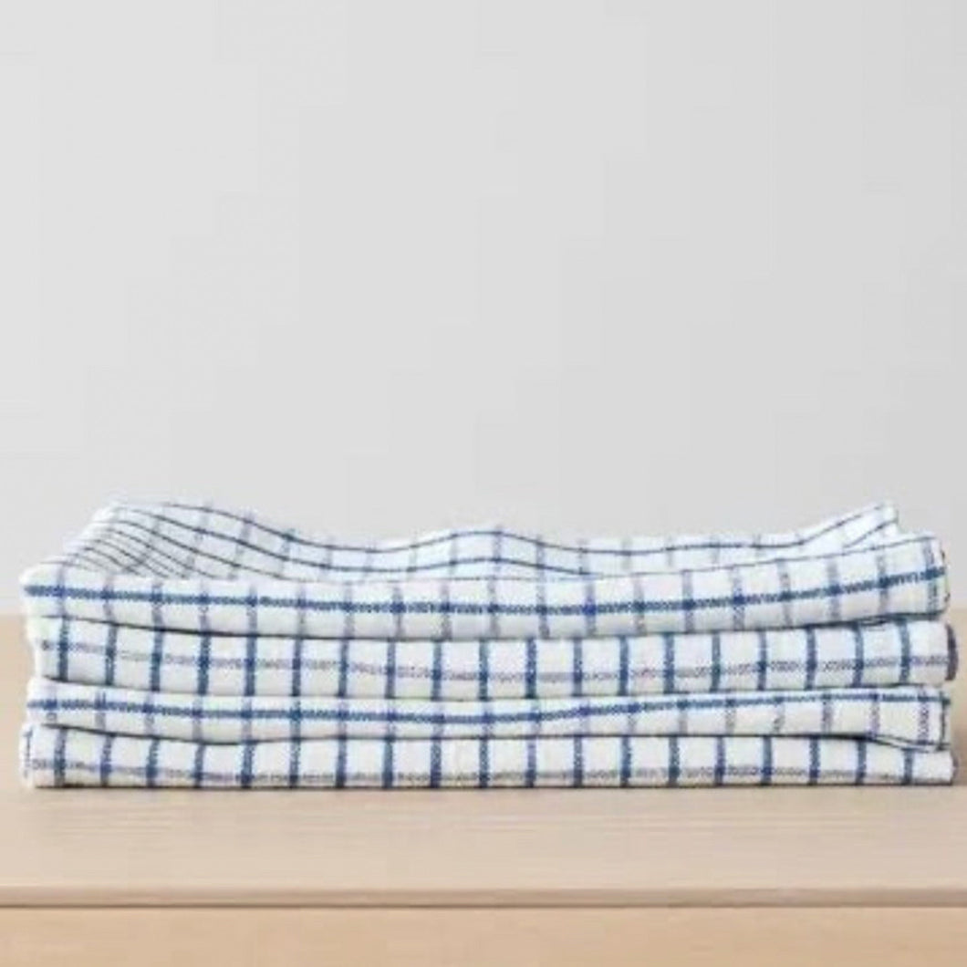 Graphic Blue Check Linen Napkin