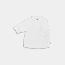 Load image into Gallery viewer, kid&#39;s white long sleeved henley shirt