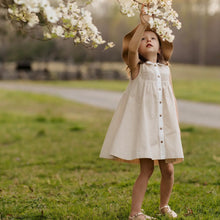 Load image into Gallery viewer, Kid&#39;s Beige Striped Sleeveless Dress