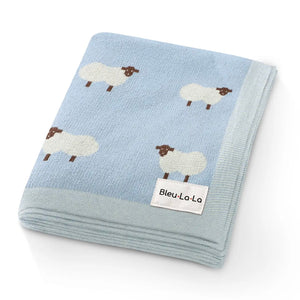 Blue Sheep Organic Cotton Blanket