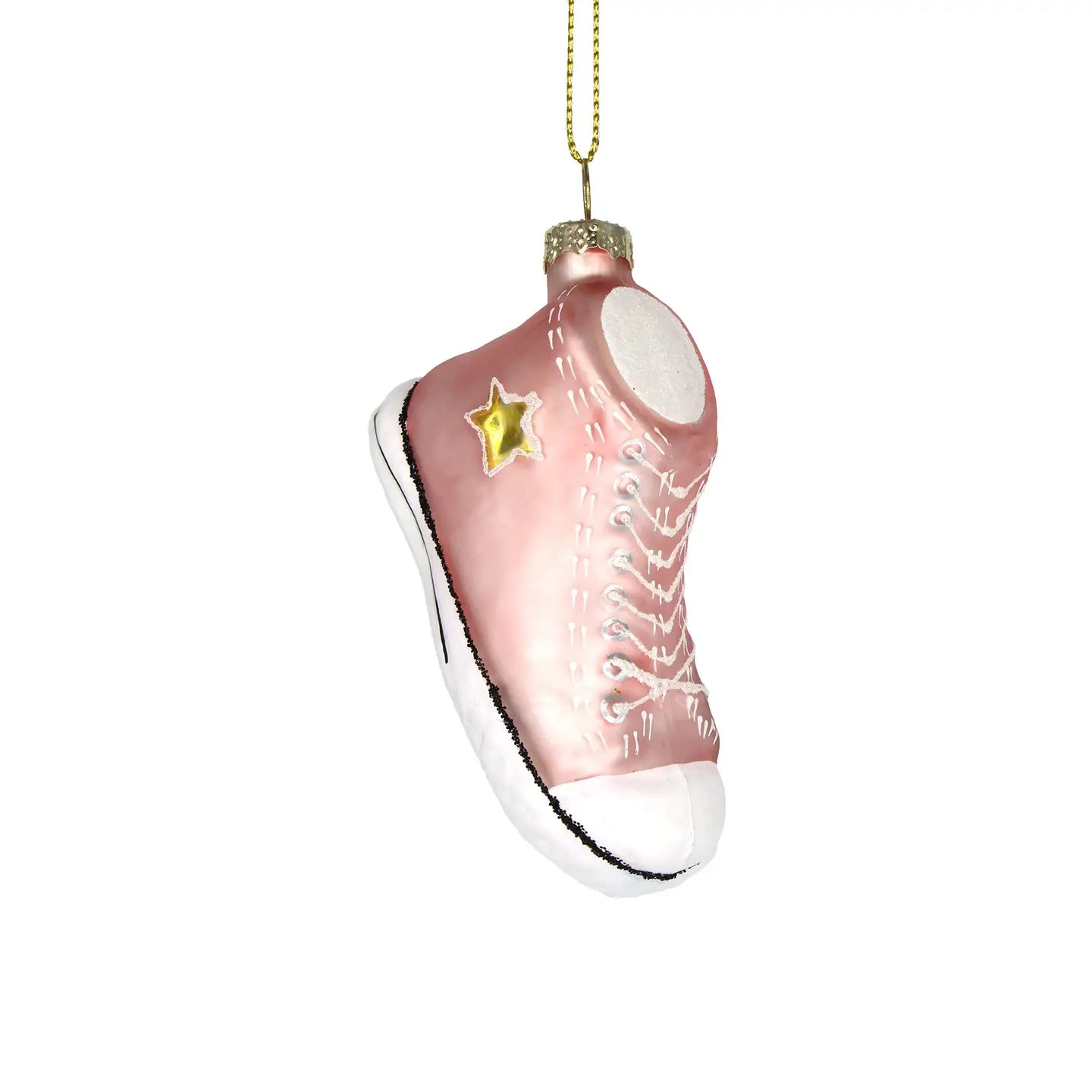 Vintage Pink Sneaker Glass Ornament