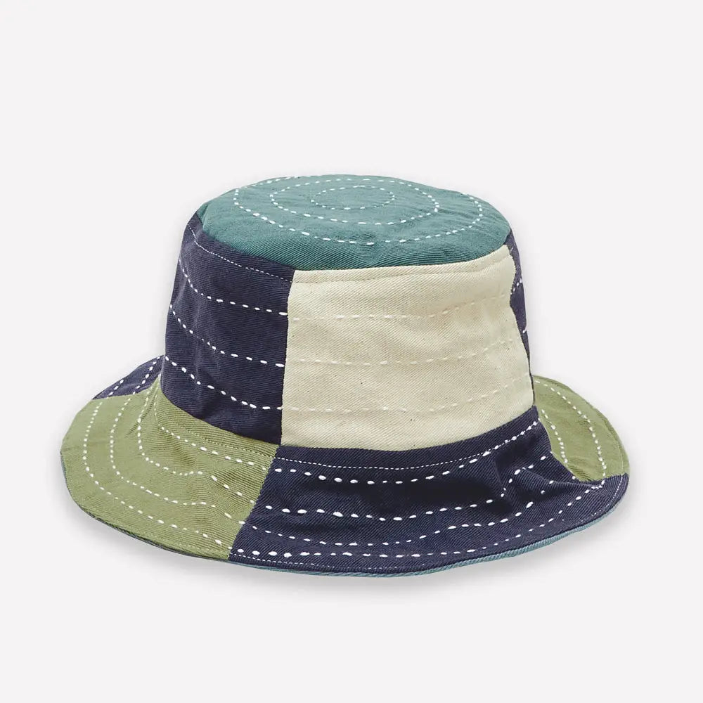 Checkered Baby Bucket Hat-Sage
