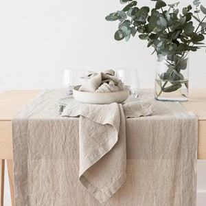 Set/4 Linen Napkin Natural Stone Washed