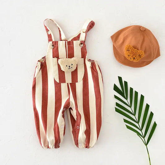 Baby Bear Striped Overalls