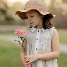 Load image into Gallery viewer, Kid&#39;s Beige Striped Sleeveless Dress