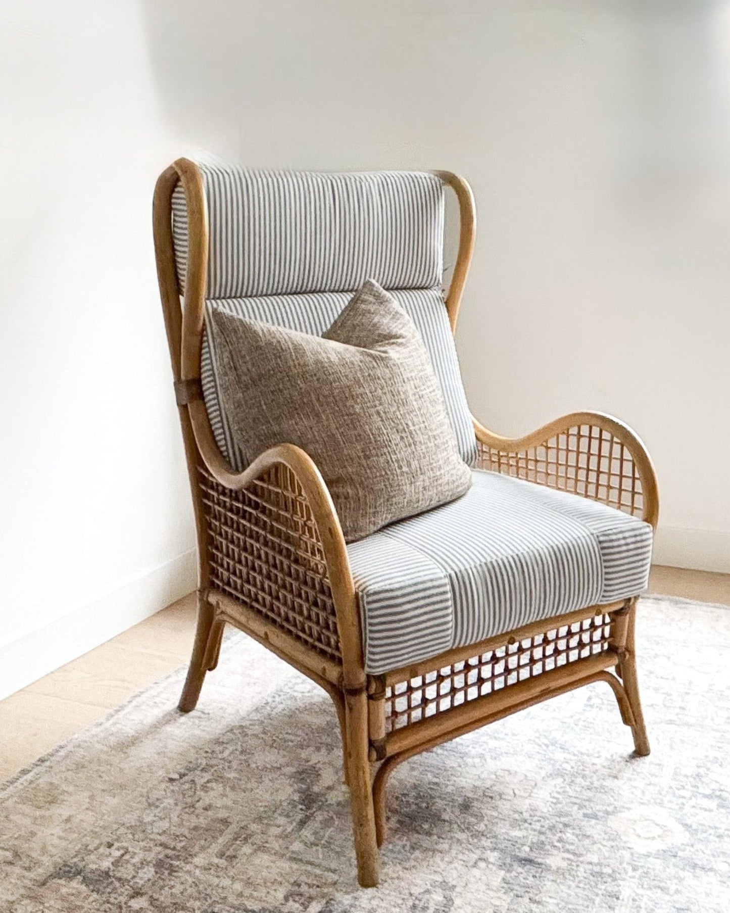 The Bailey Rattan Wing Chair