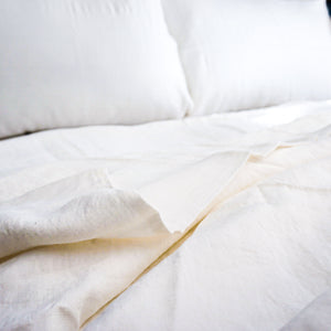 Kira Rose Linen Bedding-White