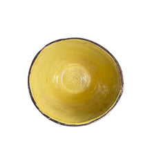 Load image into Gallery viewer, ceramic rustic planter bowls, yellow on the inside