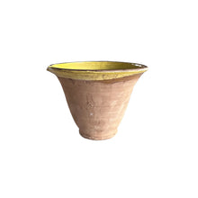 Load image into Gallery viewer, ceramic rustic planter bowls, yellow on the inside