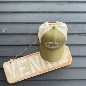 Venice Beach Trucker Hat Green & Tan