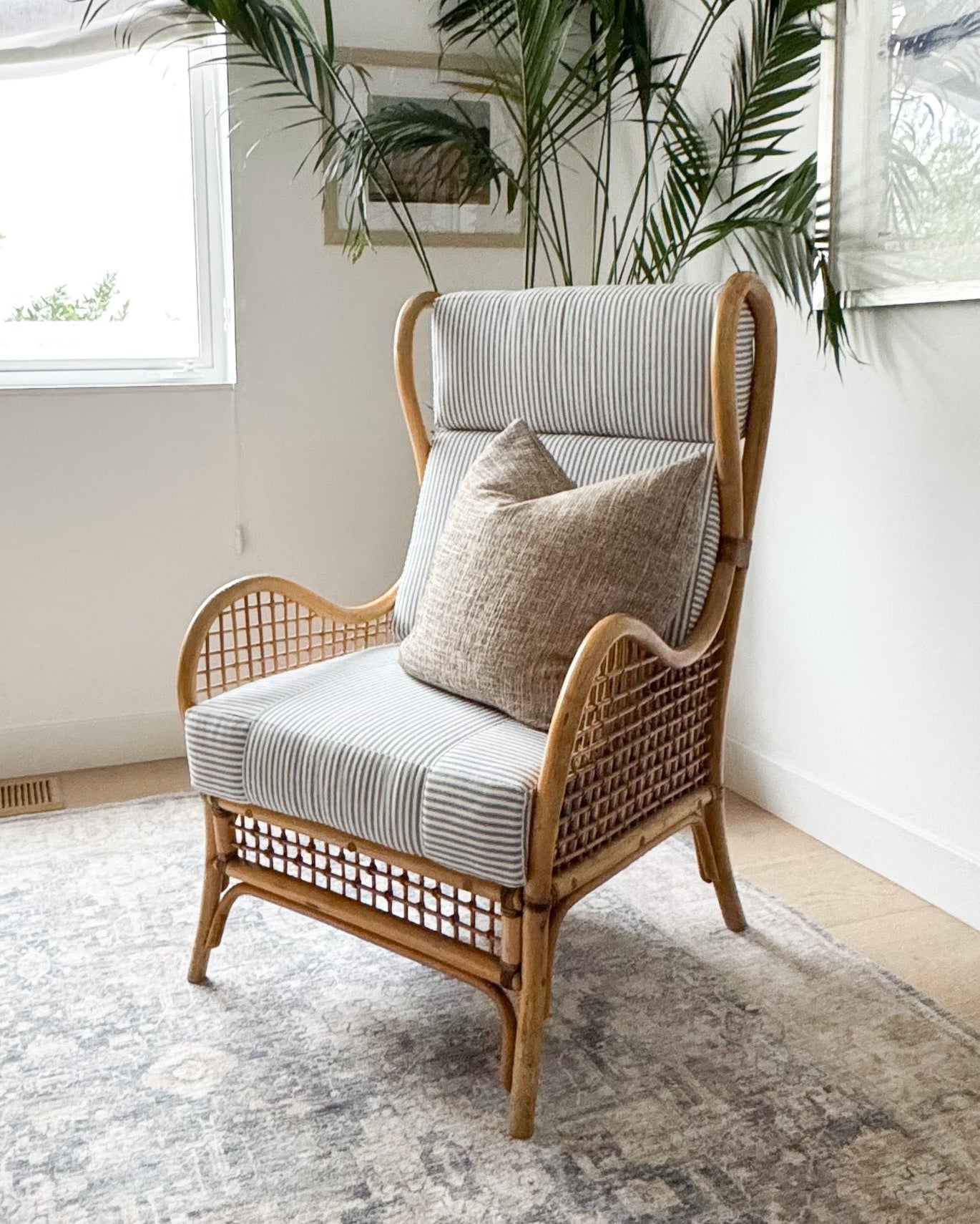 The Bailey Rattan Wing Chair
