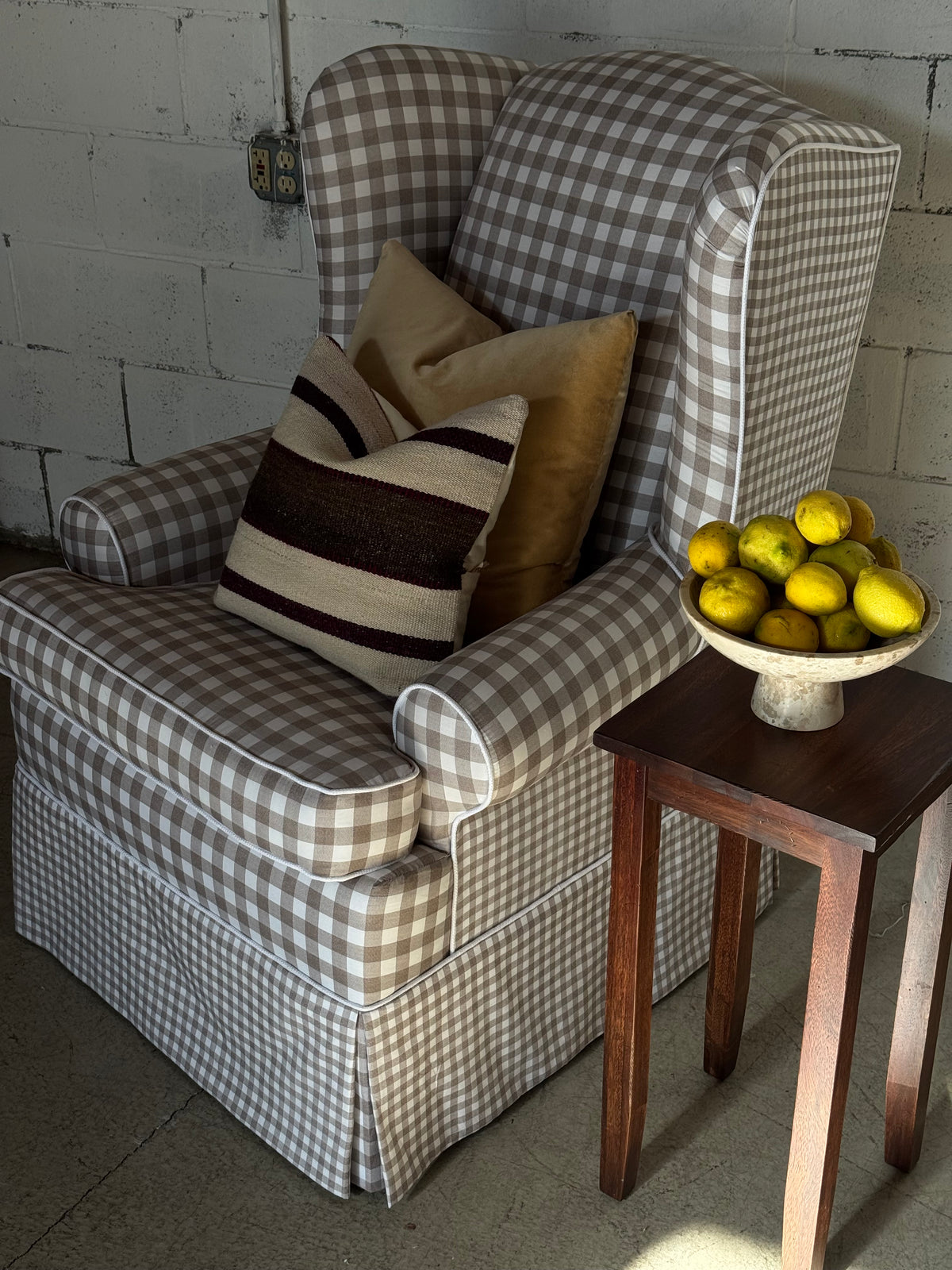 Alice Plaid Wingback Chair