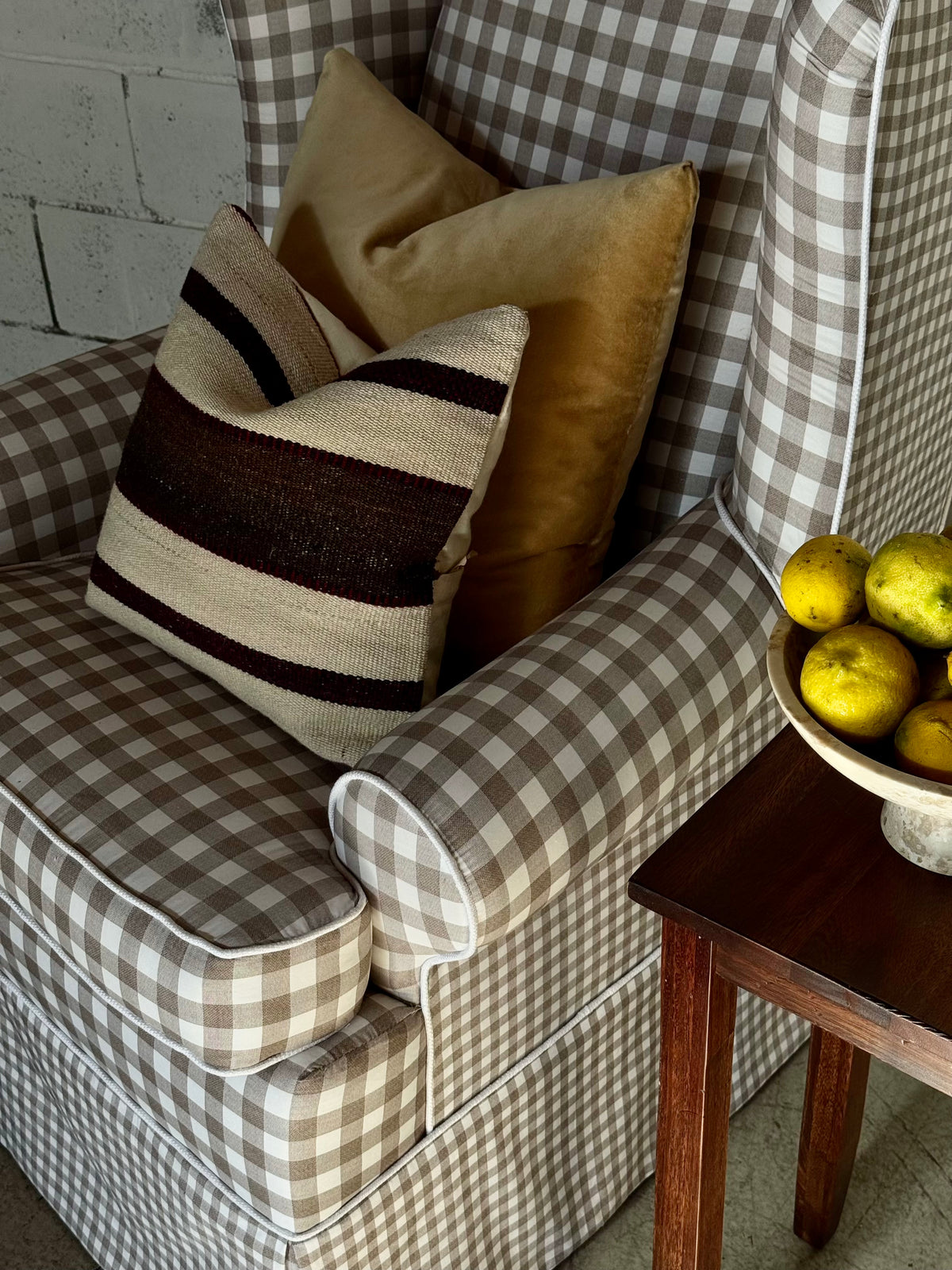 Alice Plaid Wingback Chair