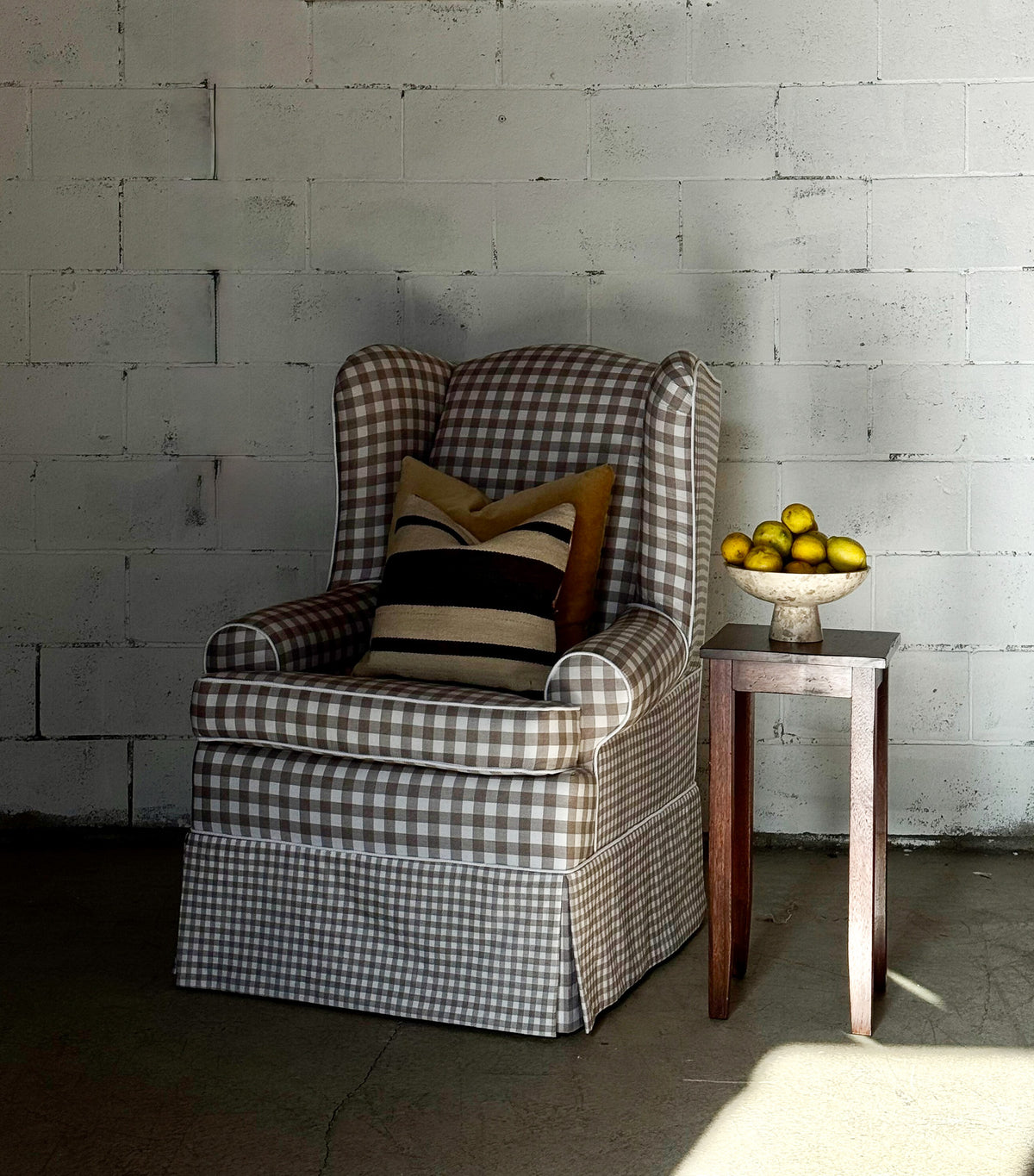 Alice Plaid Wingback Chair