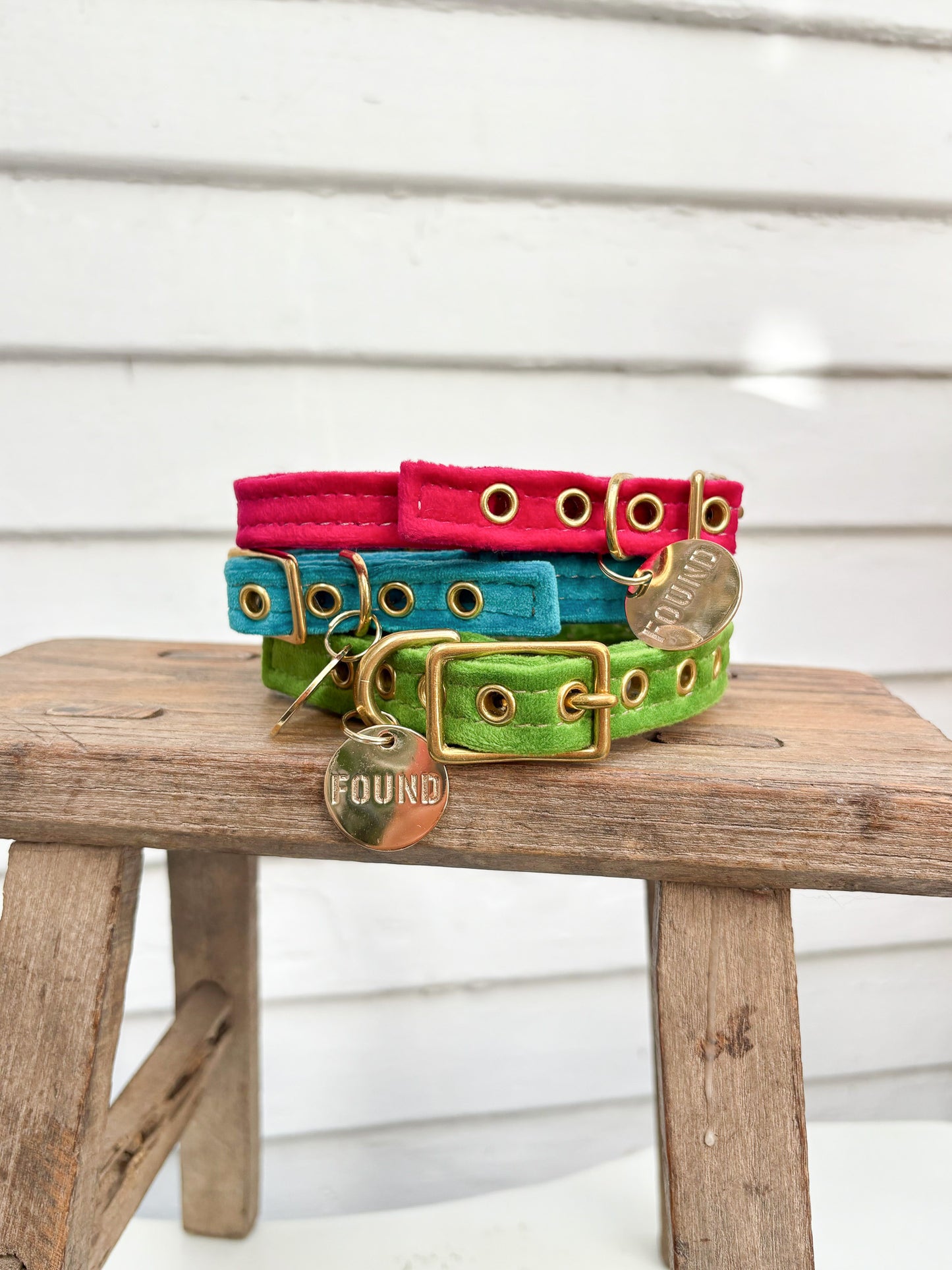 Velvet Cat+Dog Collar-Lime
