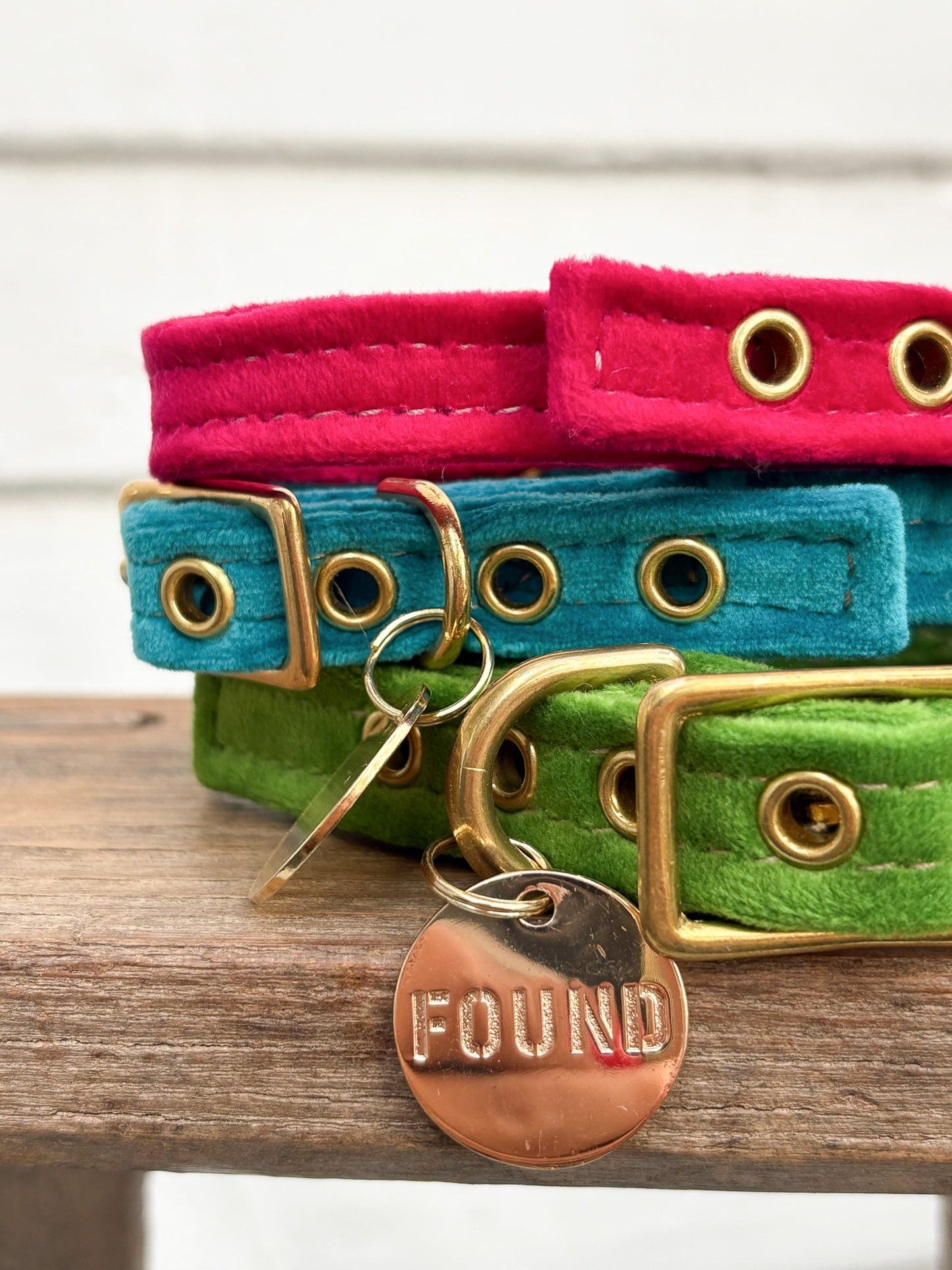Velvet Cat+Dog Collar-Lime