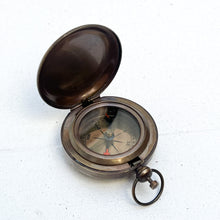 Load image into Gallery viewer, round brass pocket compass 
