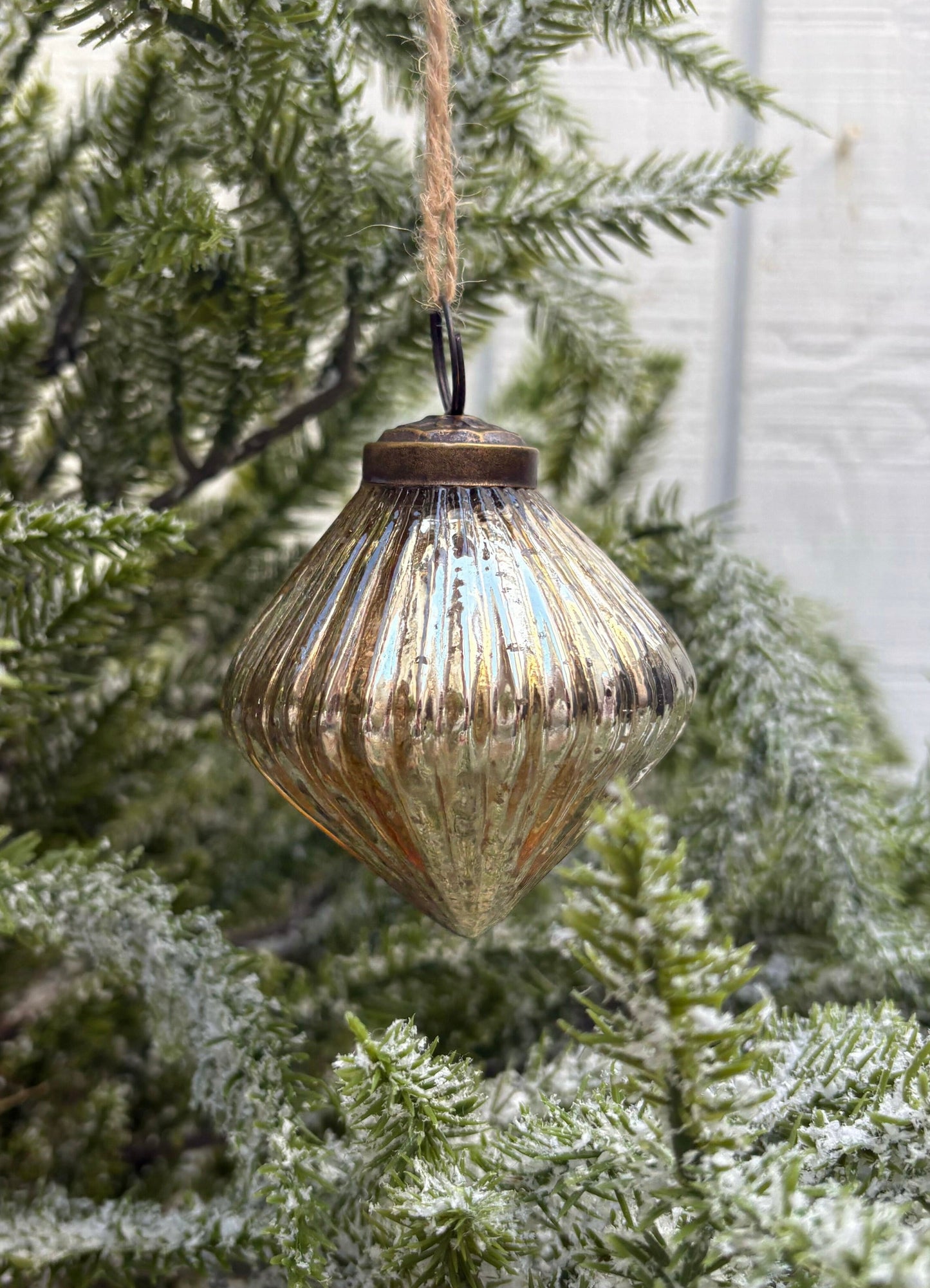 Gold Mercury Glass Ornament-3"