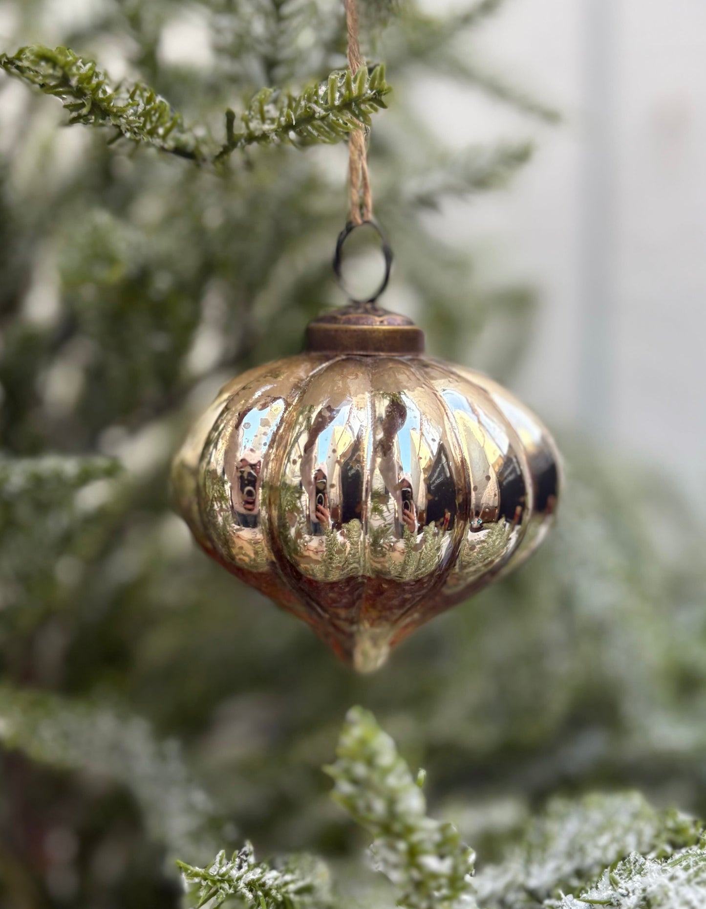 Gold Mercury Glass Ornament-3"