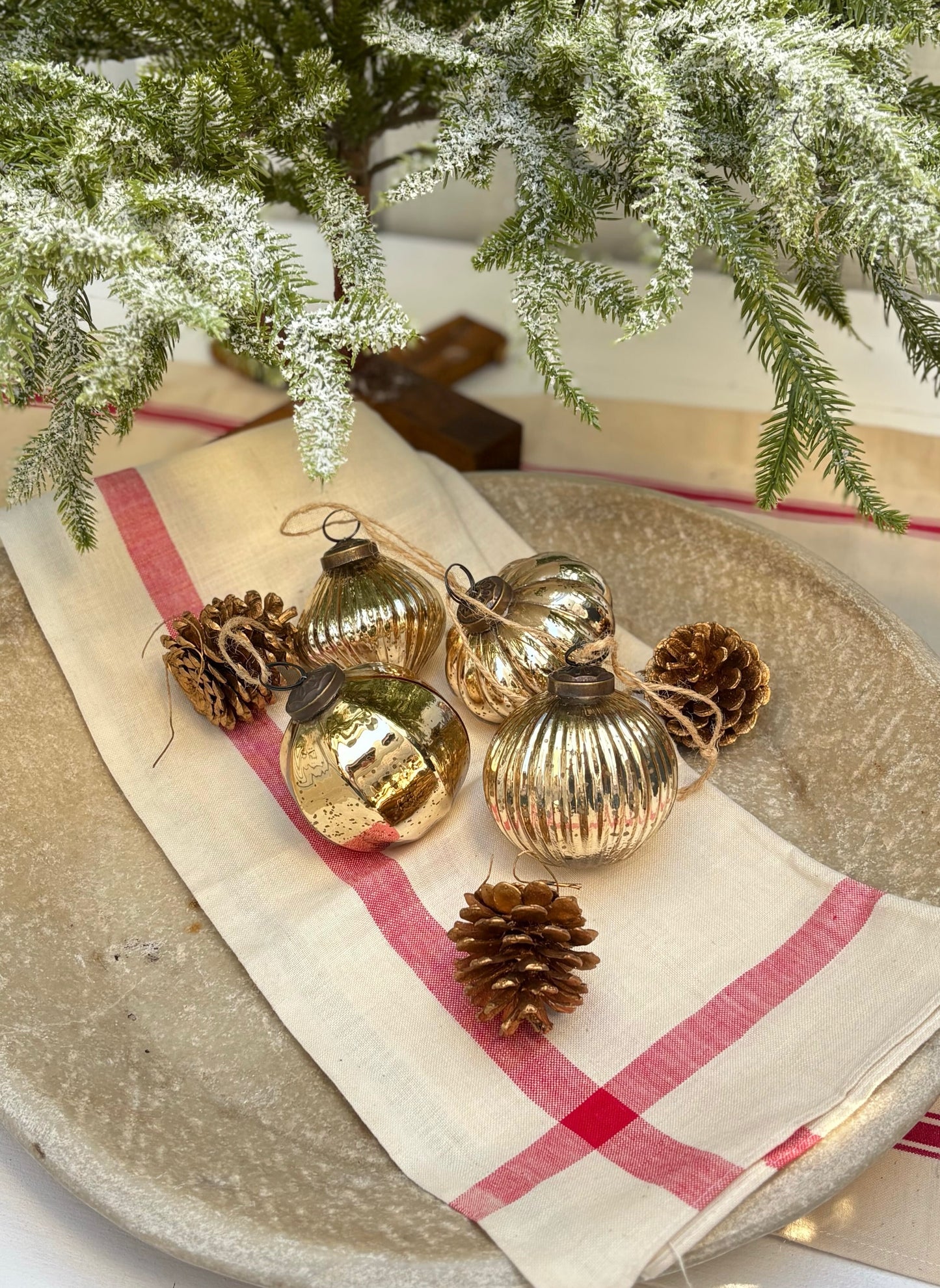 Gold Mercury Glass Ornament-3"