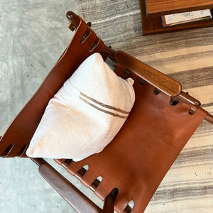Pazmino Leather+Wood Rocking Chair