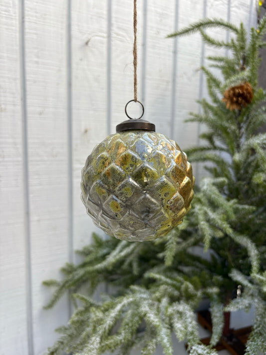 Antique Green Glass Ornament-Ball