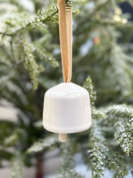 Ivory Porcelain Bell Ornament