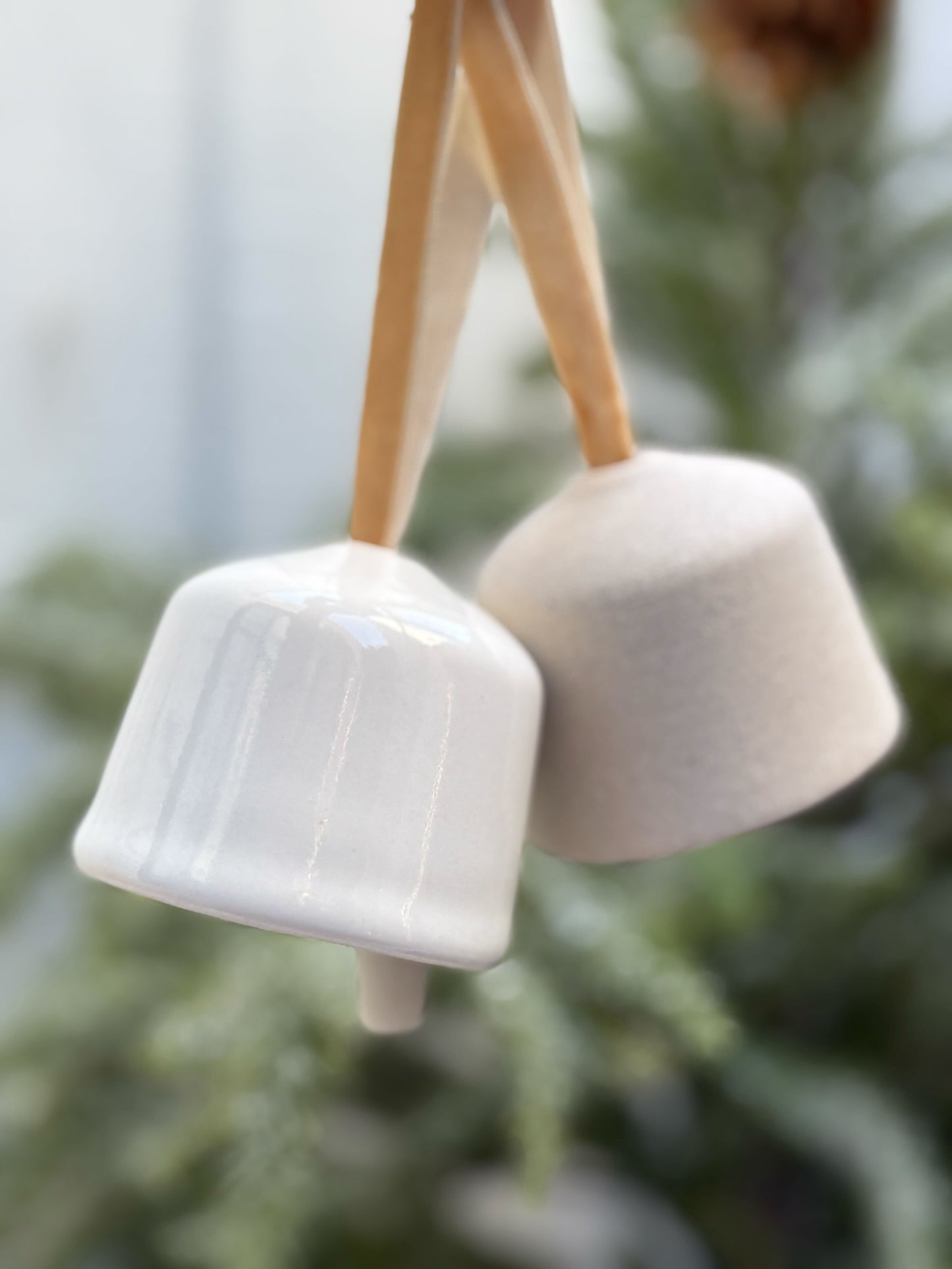 Ivory Porcelain Bell Ornament