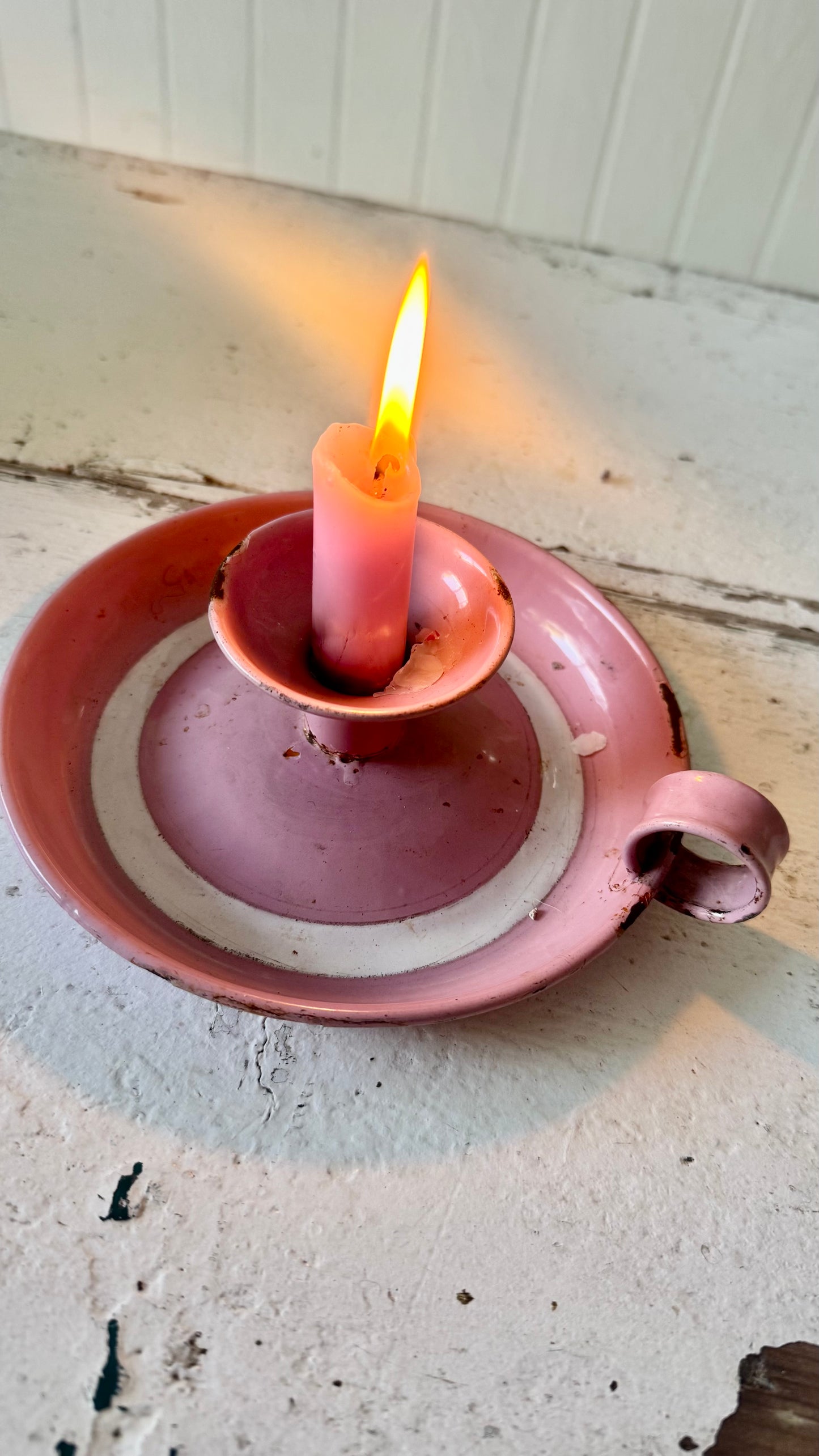 Vintage Enamel Candle Holder