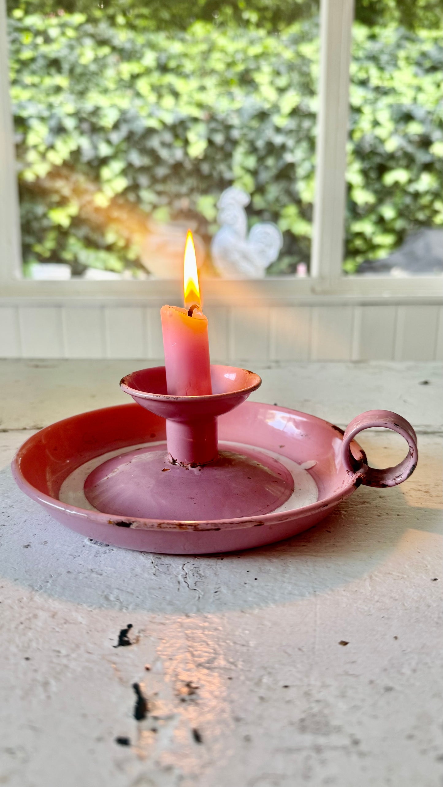 Vintage Enamel Candle Holder