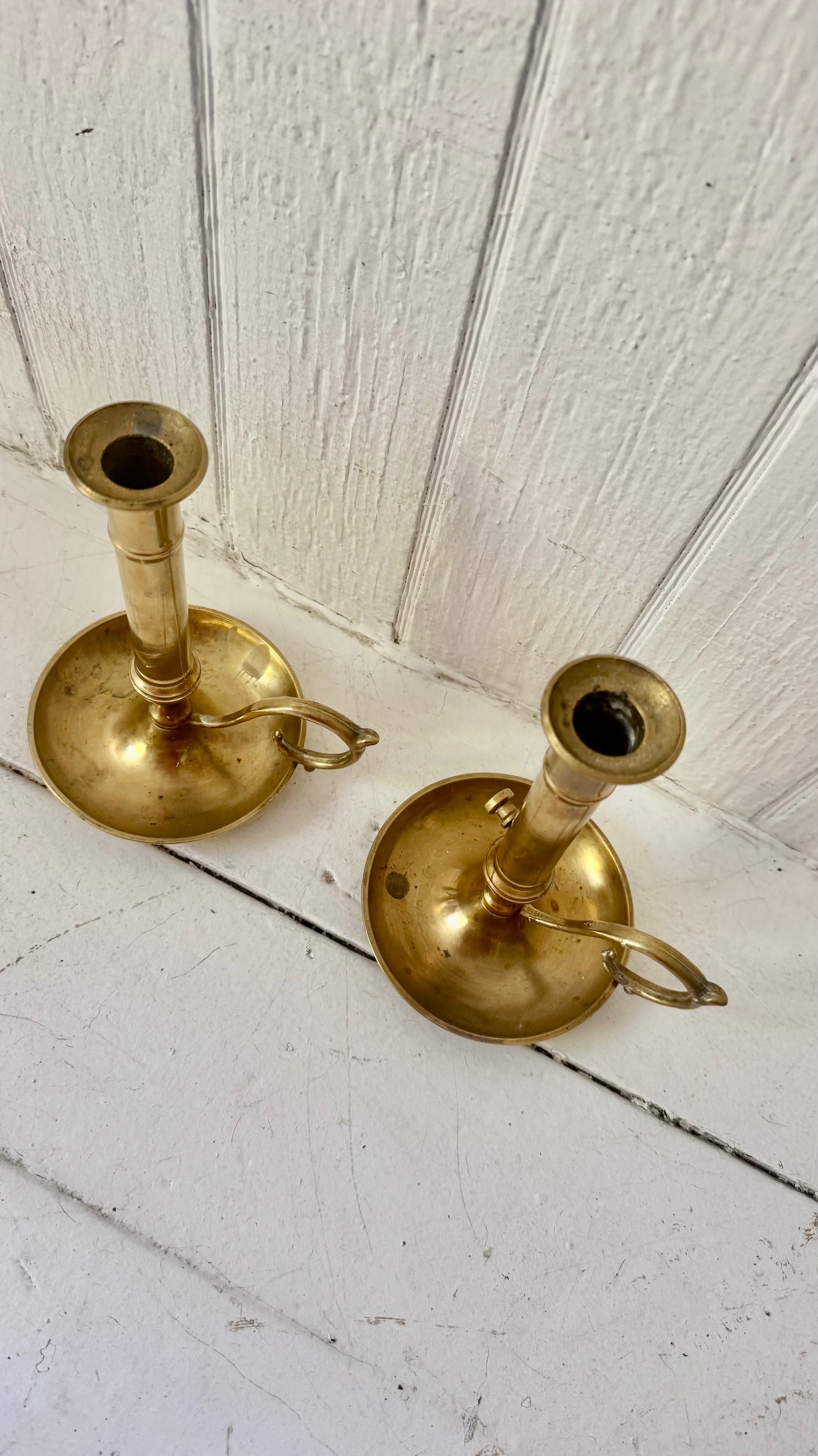 Vintage Brass Chamberstick Set-#1