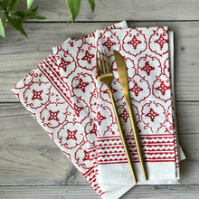 Load image into Gallery viewer, Block Print Napkin-Red