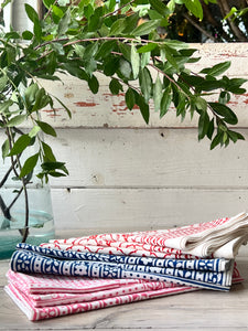 Block Print Napkin-Red
