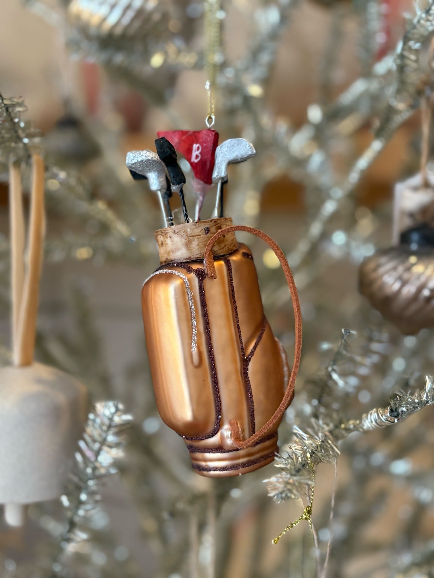 Golf Clubs Glass Ornament